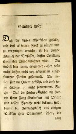 Geliebter Leser!