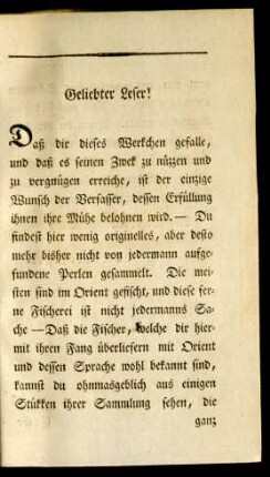 Geliebter Leser!