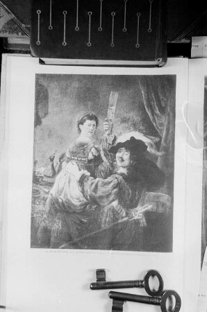 Reproduktion von Gemälden von Rembrandt : Selbstbildnis mit Gattin Sakia