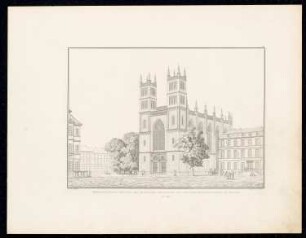 Friedrichswerdersche Kirche, Berlin: Perspektivische Ansicht (aus: Sammlung Architektonischer Entwürfe, Berlin 1858)