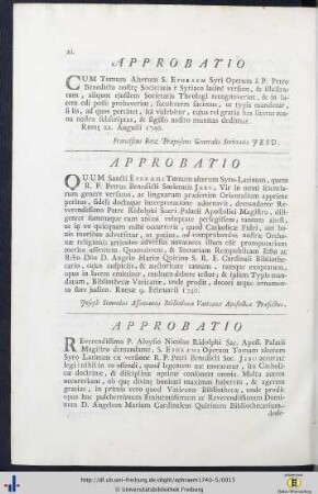 Approbationes.