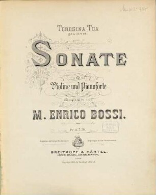 Sonate : für Violine u. Pianoforte