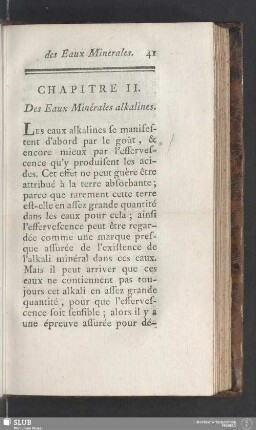 Chapitre II. Des Eaux Minérales alkalines