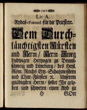 Lit: A. Aydes- Formel für die Priestere. - Aydes- Formul für die Schul. Meistere.