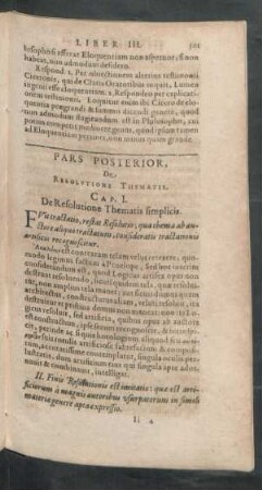 Pars Posterior, De Resolutione Thematis