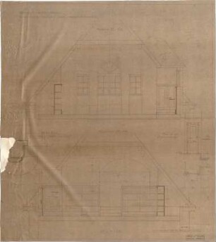 Littmann, Max; Bocksberg; Hofgut, Wohnhausanbau - Herrenzimmer (Schnitte)