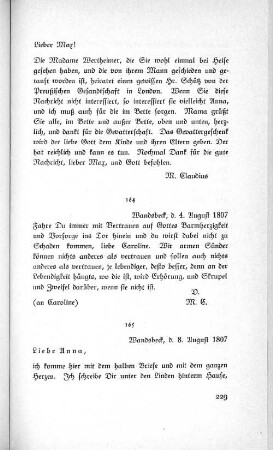 165 Wandsbeck, d. 8. August 1807