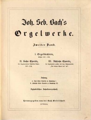 Johann Sebastian Bach's Werke, 25,2. Orgelwerke, Zweiter Band