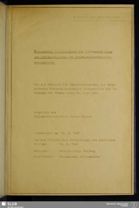Ökonomische Erfordernisse der Kostenermittlung und Preisgestaltung von Braunkohlenschwelereierzeugnissen