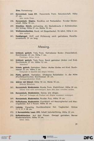 Messing (Nr. 262-273)