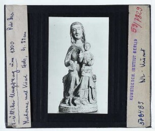 unbekannt, Madonna mit Kind : Holzskulptur