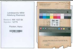 Entnazifizierung Heinz Flocken , geb. 10.04.1883 (Kaufmann)