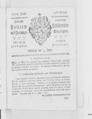 23tes Stück, Ausgabe vom 5. Junii 1776