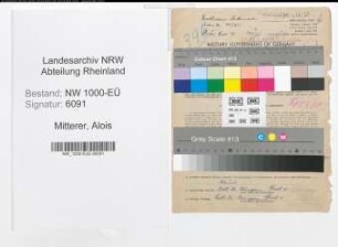 Entnazifizierung Alois Mitterer, geb. 04.11.1902 (Landwirtsch.Arbeiter)