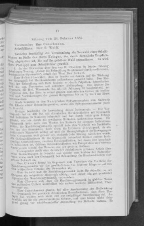 Sitzung am 24. Februar 1885.