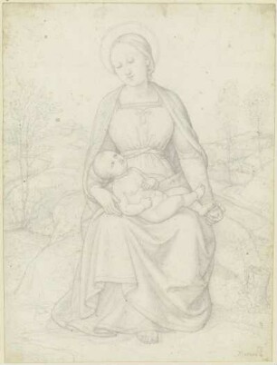 Madonna mit dem Kinde auf dem Schoß