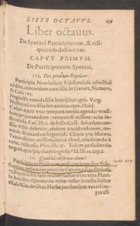 Liber octavus. De Syntaxi Participiorum, & reliquarum dictionum.