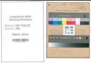 Entnazifizierung Alfons Steens , geb. 30.01.1905 (Studienrat)