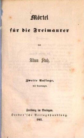 Mörtel für die Freimaurer