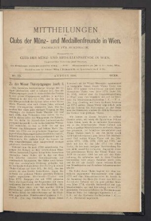 N° 75. August 1896. Wien
