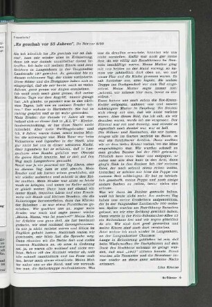 Leserbrief "Es geschah vor 55 Jahren", De Börner 8/98