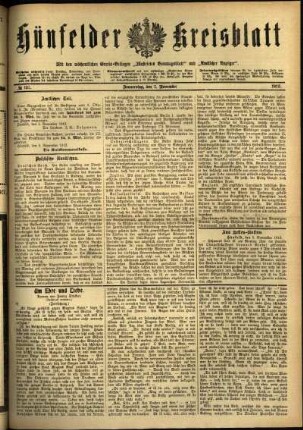 Ausgabe vom Donnerstag, den 07. November 1912.