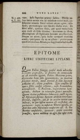Epitome Libri Undecimi Liviani.