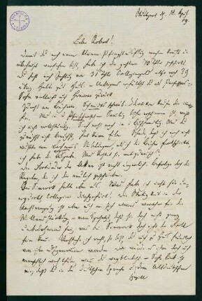 Brief vom 18. April 1869