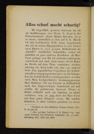 Allzu scharf macht schartig!