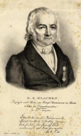 Bildnis von Gottlieb Ernst Klausen ( 1762-1851)