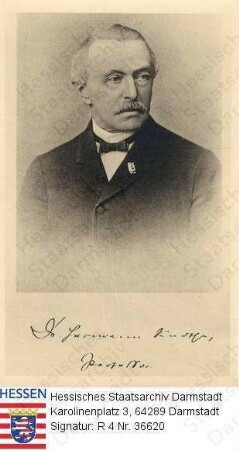 Knothe, Hermann Prof. Dr. (1821-1903) / Porträt, Brustbild mit faks. Unterschrift
