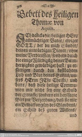 Gebett des heiligen Thomae von Aquin