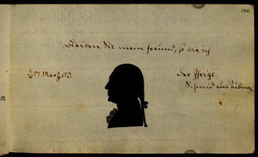 Schmid aus Tübingen (Silhouette). Tübingen, 17.03.1783.