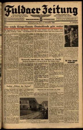 Ausgabe vom Sonntag, den 05. November 1944.