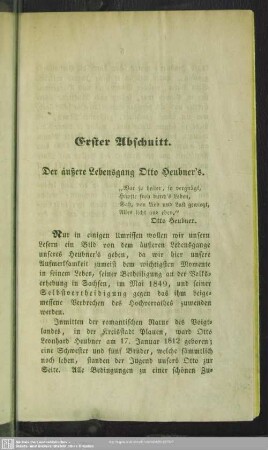 Erster Abschnitt. Der äußere Lebensgang Otto Heubner's