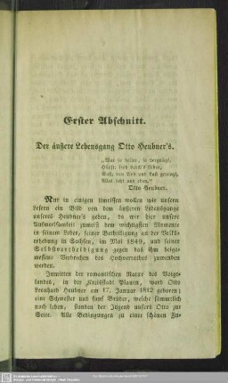 Erster Abschnitt. Der äußere Lebensgang Otto Heubner's