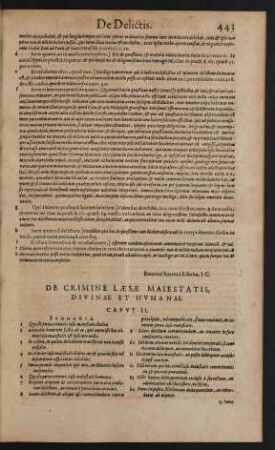 De Crimine Laesae Maiestatis, Divinae Et Humanae. Caput II.