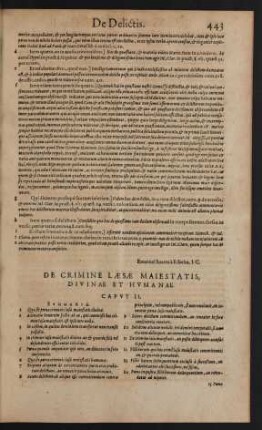 De Crimine Laesae Maiestatis, Divinae Et Humanae. Caput II.