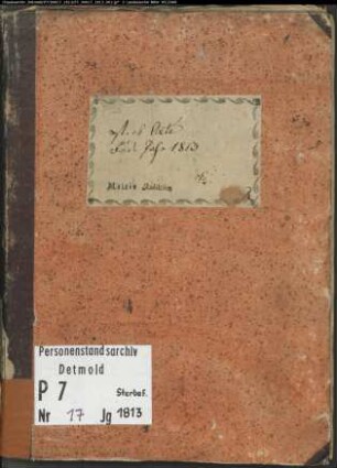 Zivilstandsregister von Stadtlohn (T 1813). (Gemeinde: Stadtlohn, Kreis Ahaus)
