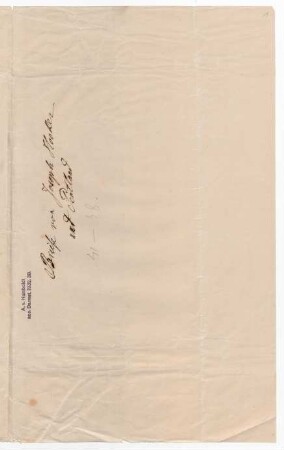 Umschlag gr. Kasten 8, Nr. 41-48a mit dem Titel "Briefe von Joseph Hooker und Pentland"