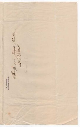 Umschlag gr. Kasten 8, Nr. 41-48a mit dem Titel &quot;Briefe von Joseph Hooker und Pentland&quot;