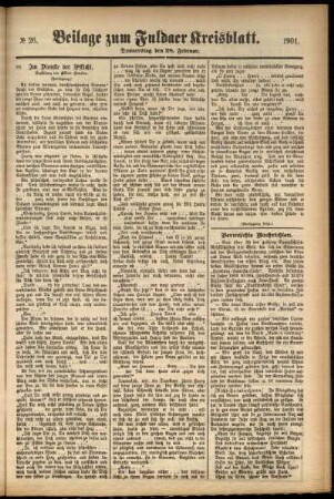 Zweite Ausgabe vom Donnerstag, den 28. Februar 1901.