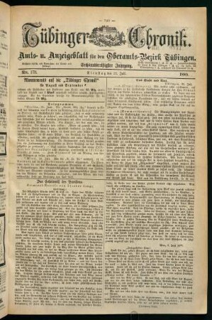 27. Juli (Nro. 173) - 31. Juli (Nro. 177)