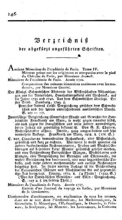 Verzeichniß der abgekürzt angeführten Schriften.