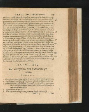 Caput XIV. De Exceptione non numeratae pecuniae.