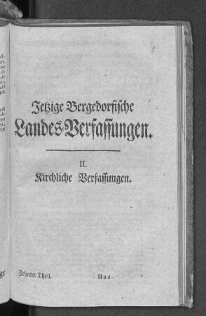 Jetzige Bergedorfische Landes=Verfassungen. II. Kirchliche Verfassungen.