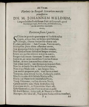Ad Virum ... Dn. M. Johannem Heldium ...