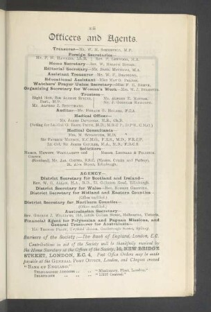 Officers and Agents