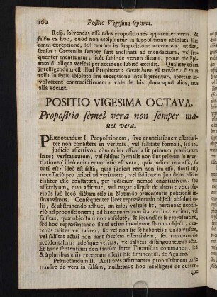 260-269, Positio Vigesima Octava. Propositio semel vera non semper manet vera