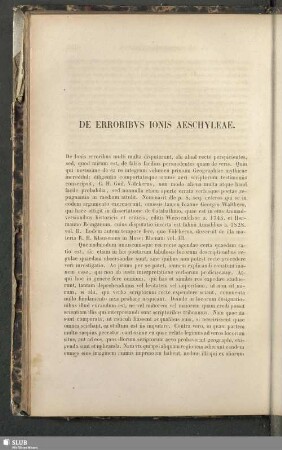De erroribvs Ionis Aeschyleae